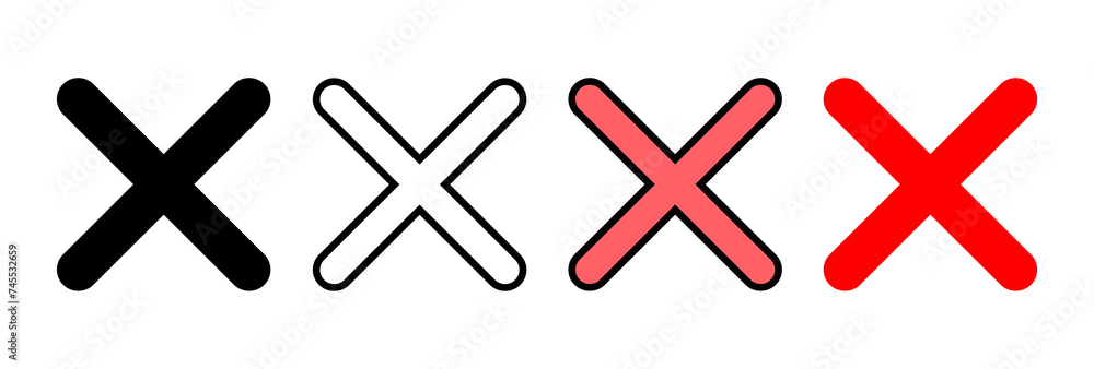 Close icon vector illustration. Delete sign and symbol. cross sign Close icon vector illustration. Delete sign and symbol. cross sign
