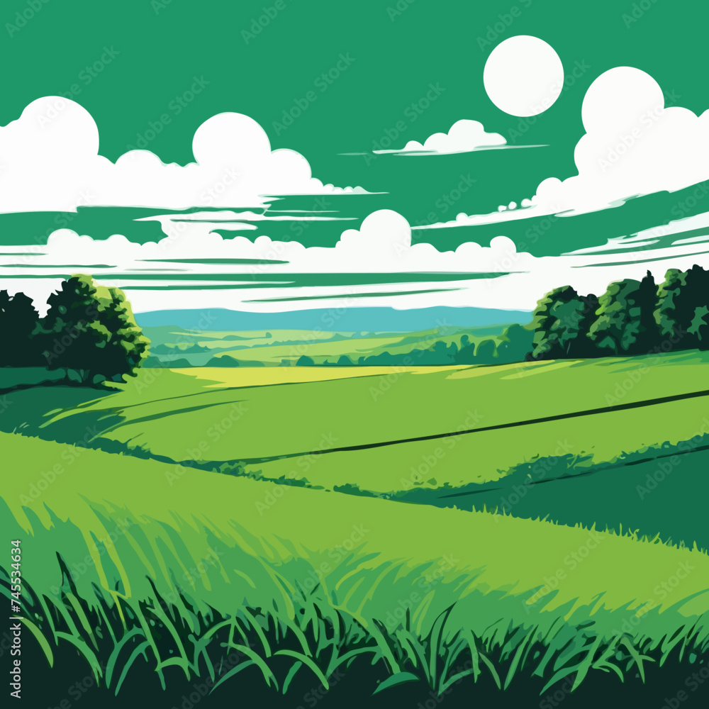 landscape with green field
landscape with green field