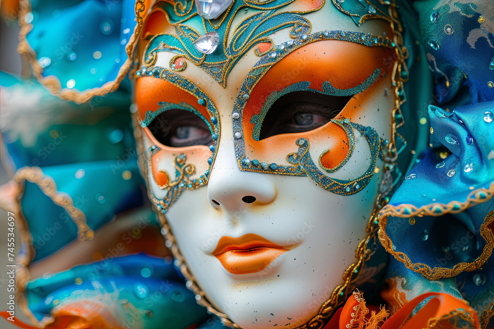 A unique colorful carnival mask A unique colorful carnival mask