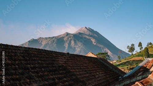 the charm of Mount Merapi from Mount Merbabu base camp