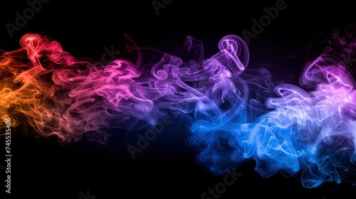 colorful smoke on dark background - generative ai