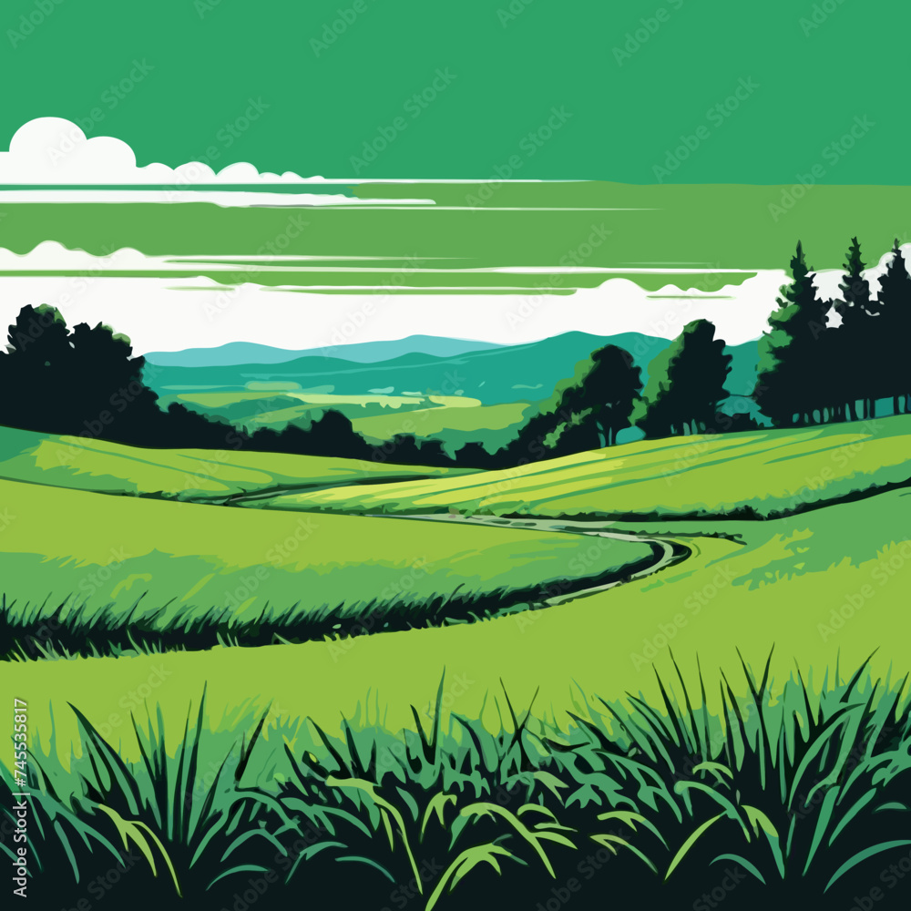 landscape with green field
landscape with green field
