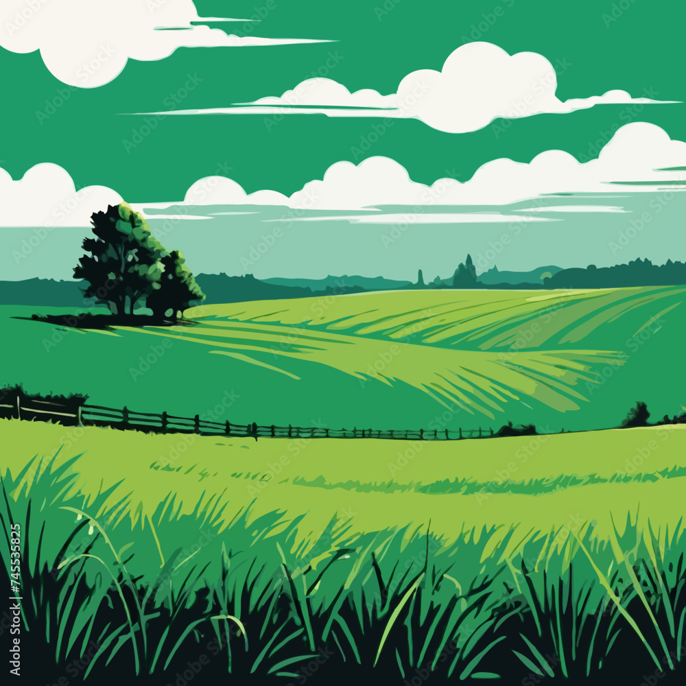 landscape with green field
landscape with green field