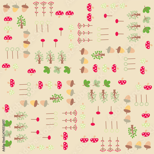 kids foliage seamless repeat pattern 