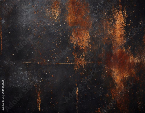 Grunge texture of a rusty metal black background