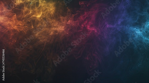 colorful smoke on dark background - generative ai photo