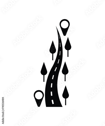 road with location icon, vector best flat icon.