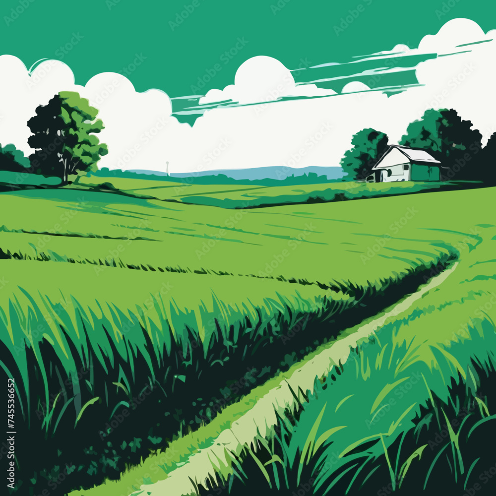 landscape with green field
landscape with green field