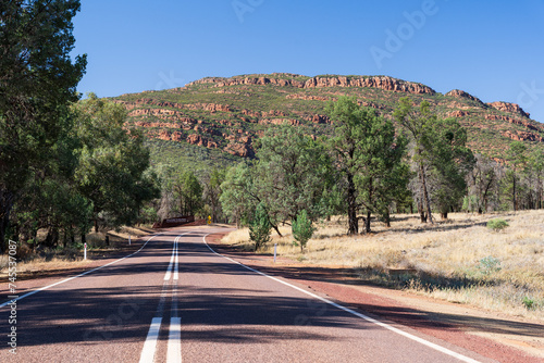 Entrance road to the Wilpena Pound Visitors Centre, Flinders Ranges photo