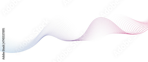 Flowing Dot Wave Pattern Halftone Curve Shape on Transparent Background © unknowlog1