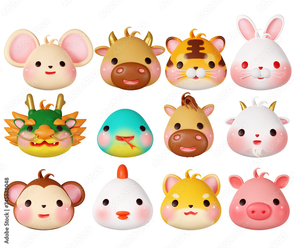 3D rendering illustration, cute zodiac signs 3D rendering illustration, cute zodiac signs