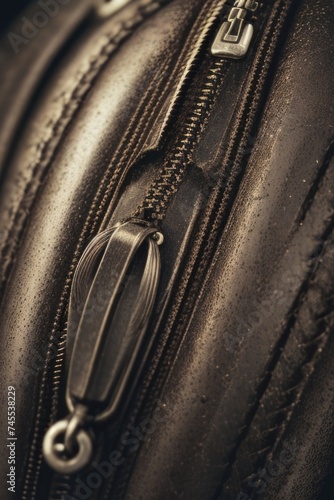 close up of a broken bag zipper