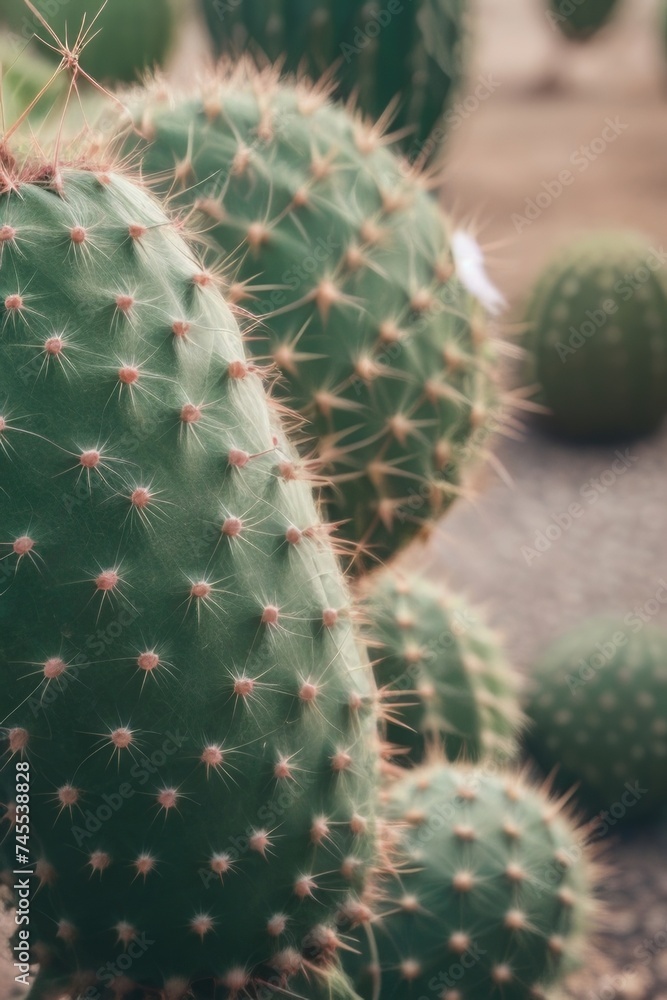 close up of a cactus with many small spikes close up of a cactus with many small spikes