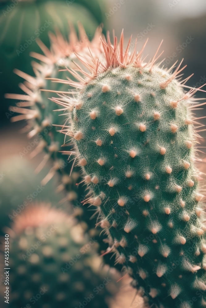 close up of a cactus with many small spikes close up of a cactus with many small spikes