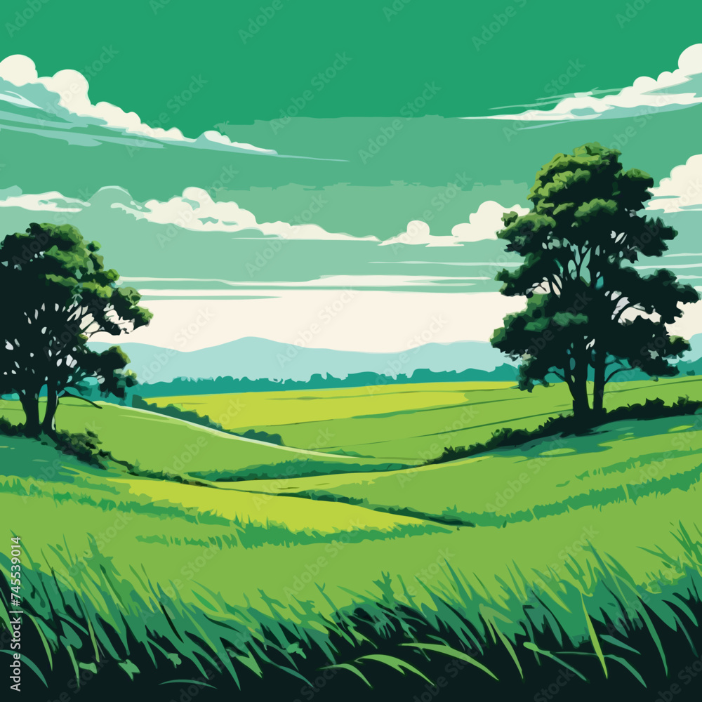 landscape with green field
landscape with green field