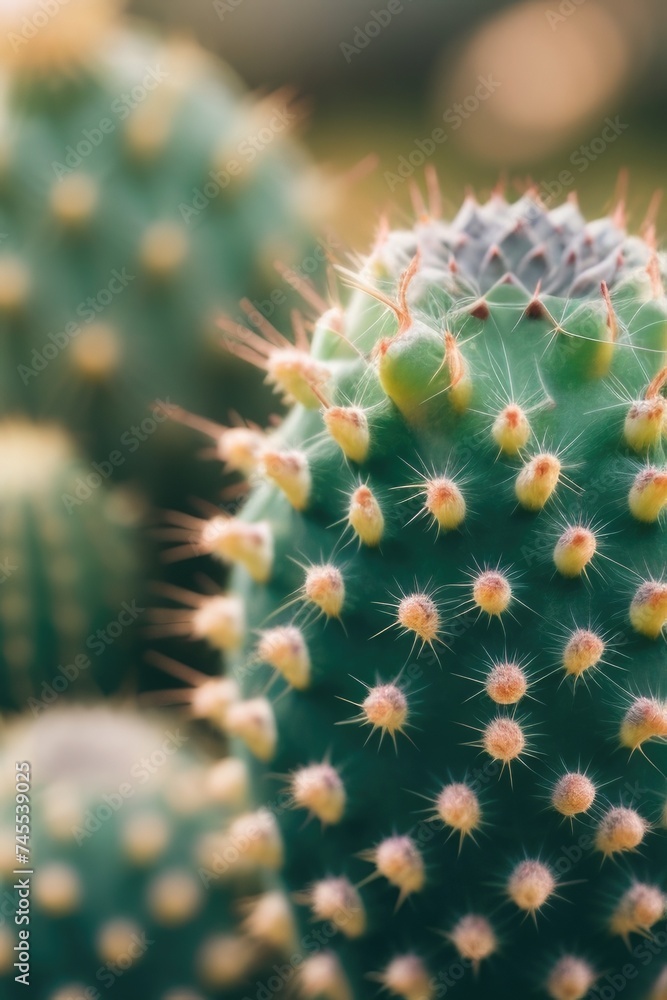 close up of a cactus with many small spikes close up of a cactus with many small spikes
