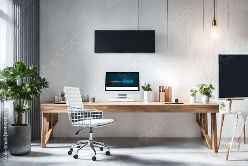 modern office interior with desk