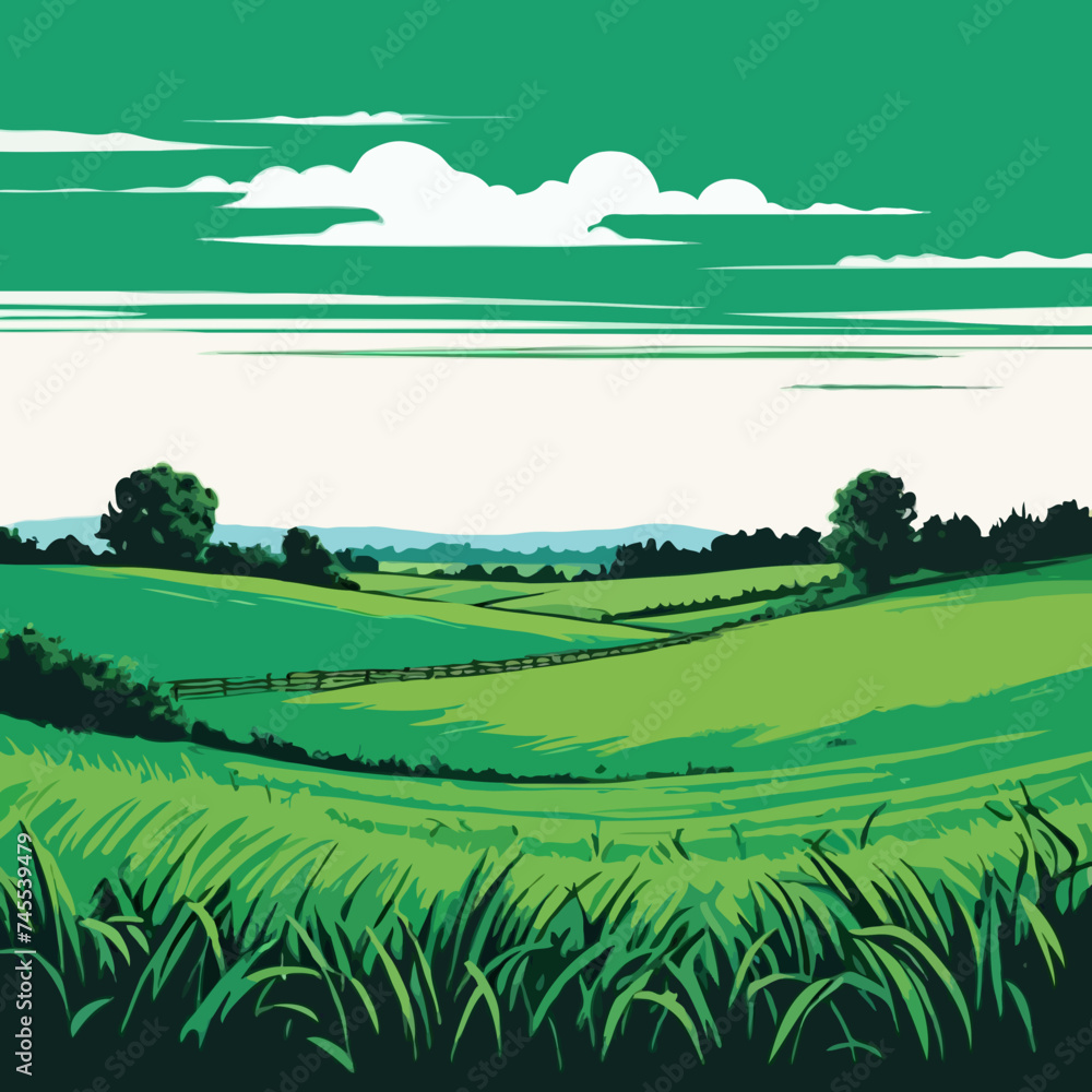 landscape with green field
landscape with green field