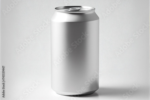 Empty metal can mockup. AI generated photo