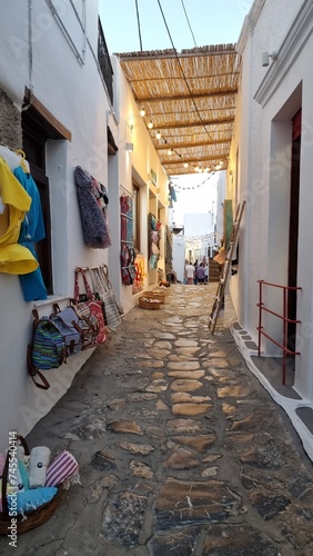 greece skiros or skyros island center chora city pavements arcs central square in summer photo