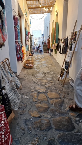 greece skiros or skyros island center chora city pavements arcs central square in summer © sea and sun
