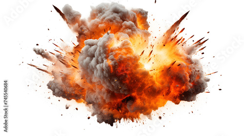 Massive Explosion with Fiery and Smoke Effects, Artistic Interpretation of a Blast