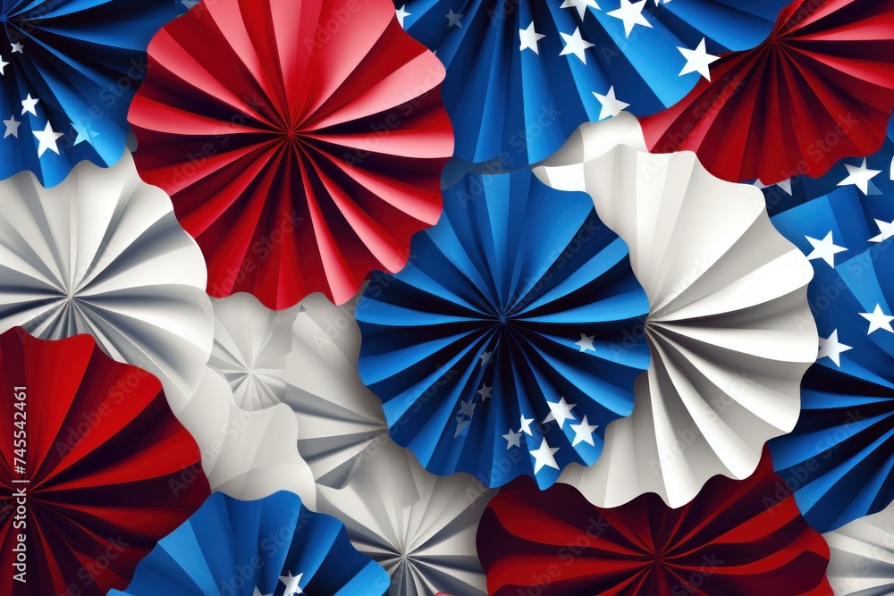 Patriotic stars glitter. National day american. Generate Ai