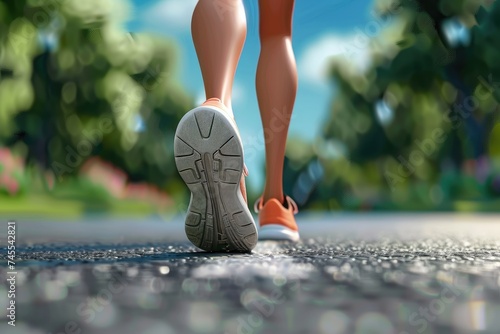 Cartoon character running legs, Jogging athletes, Legs of happy running, 3d render illustration