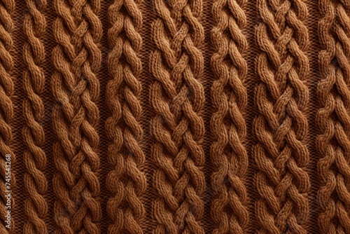 Brown pattern sweater. Warm style. Generate Ai