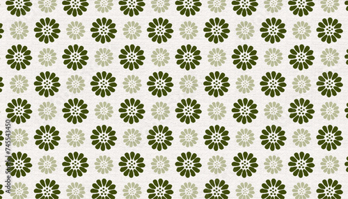 retro flower motif geometric abstract seamless pattern , vector graphic resources, 16:9 aspect ratio widescreen wallpaper / backdrop