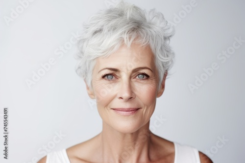 Portrait of smiling senior woman. Portrait of mature woman looking at camera.