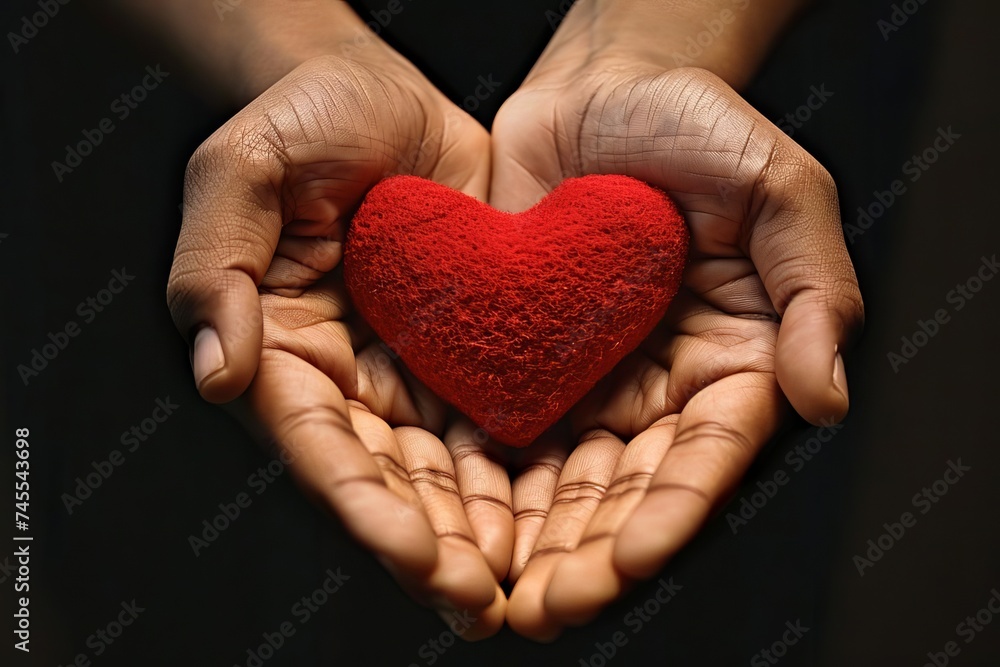 Hands holding a red heart Symbolizing moments of happiness Health care And the importance of love and kindness in family and community life Hands holding a red heart Symbolizing moments of happiness Health care And the importance of love and kindness in family and community life