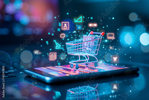 Digital online marketing commerce sale concept, Promotion of products or services