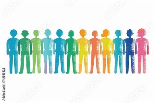Inclusive and diverse group of people Unity and community concept Colorful and positive illustration