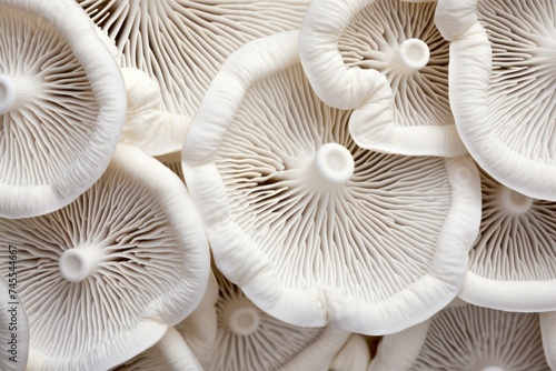 White macro mushrooms food. Organic fungus. Generate Ai