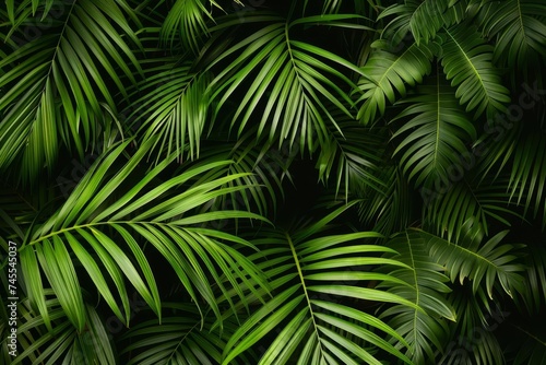 Palm leaves pattern creating a tropical and lush background Perfect for summer vibes and natural themes