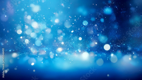 blue glow particle abstract bokeh background. generative ai