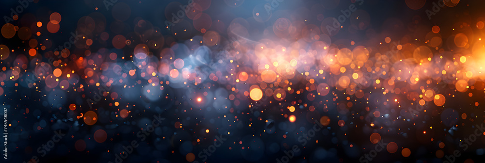 A colorful fireworks display in a dark room, Beautiful and dazzling particle light effect background, reflection of new rays on a wet surface. Abstract bokeh light.

 - obrazy, fototapety, plakaty 