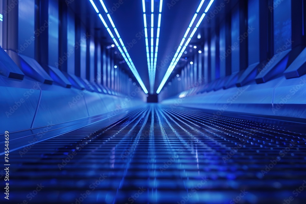 perspective grid line up or speed Blue in abstract movement straight line lighting effect digital art illustration with Futuristic Background perspective grid line up or speed Blue in abstract movement straight line lighting effect digital art illustration with Futuristic Background