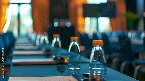 Wallpaper Mural Empty chairs and tables in a conference hall or seminar room. blur background Torontodigital.ca