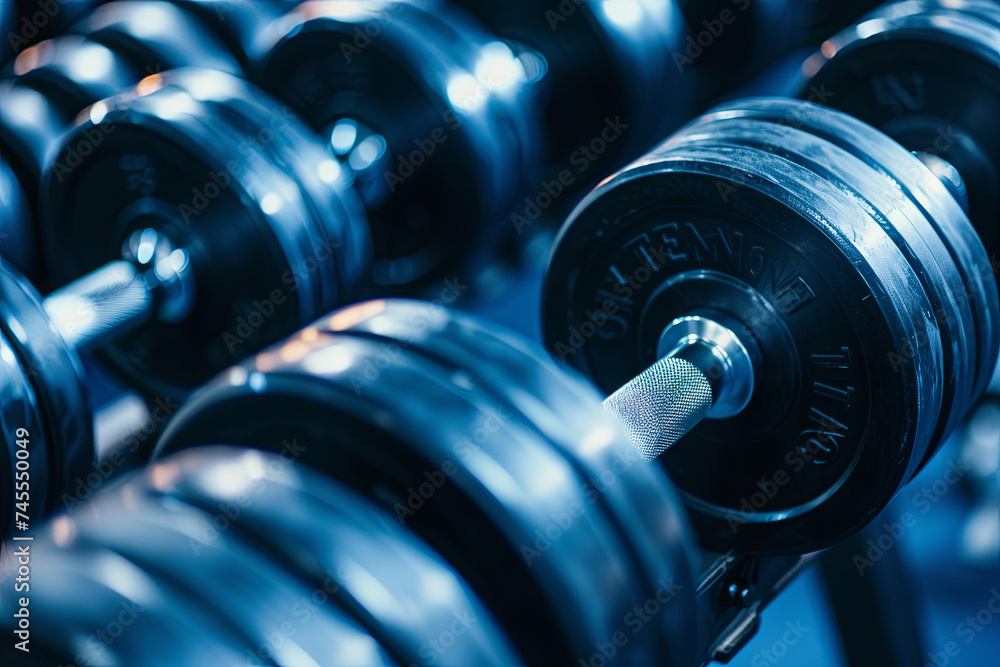 Dumbbells and Gym Equipment Signify Workout Time Dumbbells and Gym Equipment Signify Workout Time