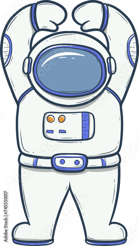 Cartoon astronaut illustration with a friendly pose