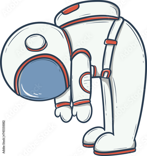 cartoon astronaut helmet and suit