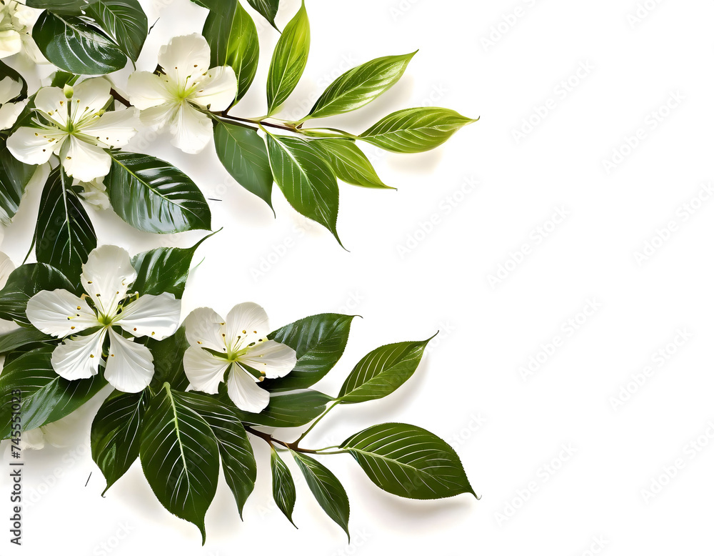 tree branch flower photo overlay on white background