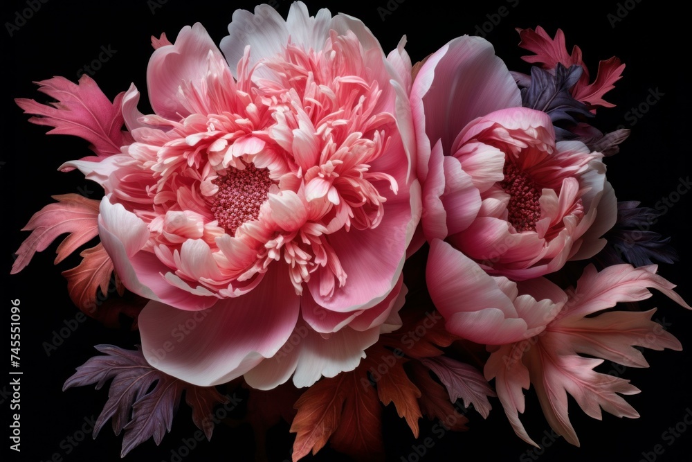 Peony flowers. Pink summer petal. Generate Ai Peony flowers. Pink summer petal. Generate Ai