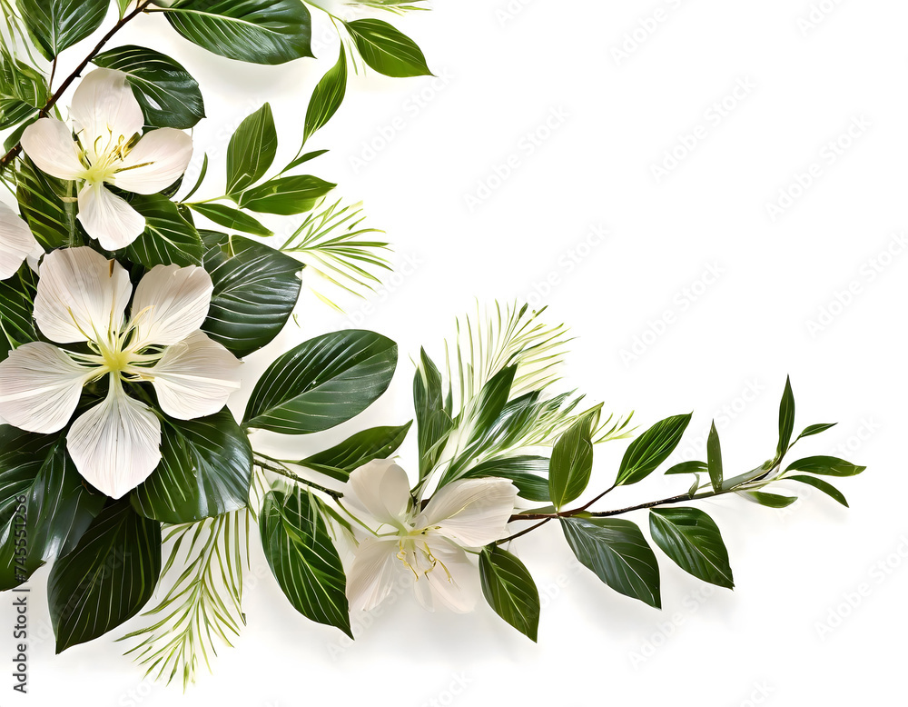 tree branch flower photo overlay on white background