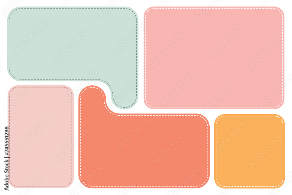 Set of backgrounds in bentobox style. Speech bubbles.