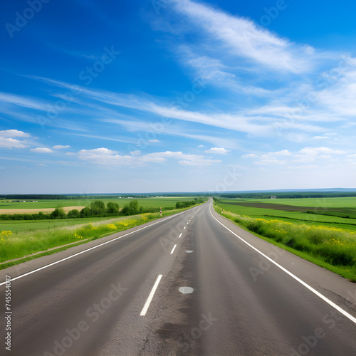 Uninterrupted Journey: The Serene and Scenic View of the Desolate HH Highway Stretching into the Horizon © Leonard
