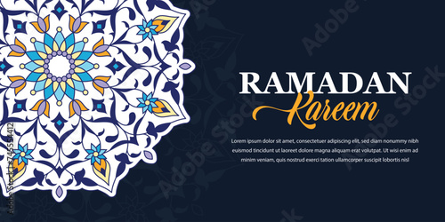 ramadan kareem background islamic design with arabic floral ornament