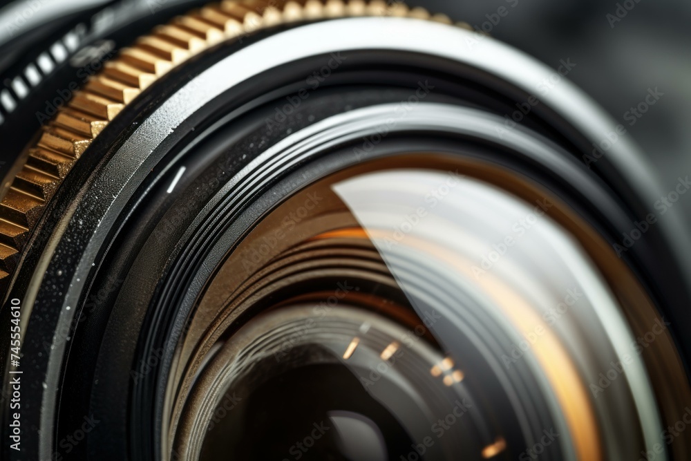 Photo lens closeup. City view look. Generate Ai Photo lens closeup. City view look. Generate Ai